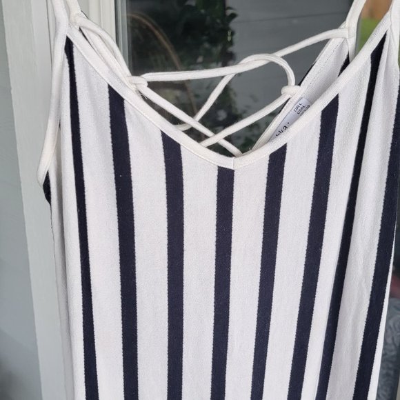 Bershka Nautical Maxi Tie Back Maxi Dress - Picture 2 of 8